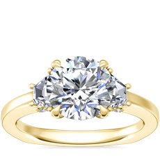 NEW Bella Vaughan Trapezoid Three Stone Engagement Ring in 18k Yellow Gold (1/3 ct. tw.)